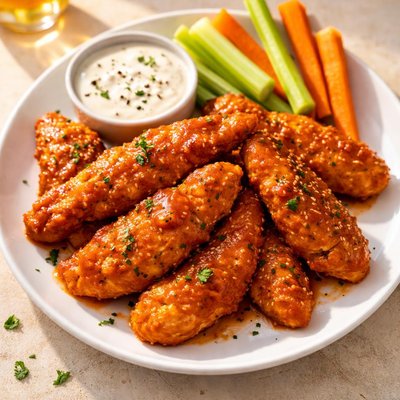 Sauced and tossed chicken tenders