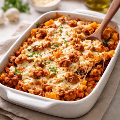 Sausage and cheese pasta bake