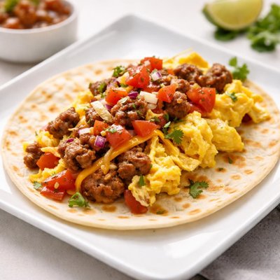 Sausage and egg breakfast taco