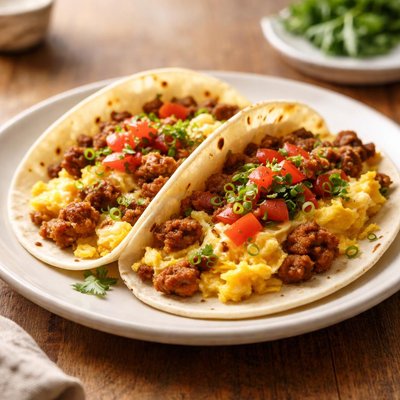 Sausage and egg taco