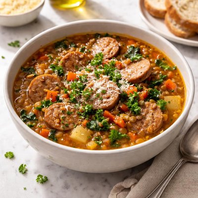 Sausage and lentil soup
