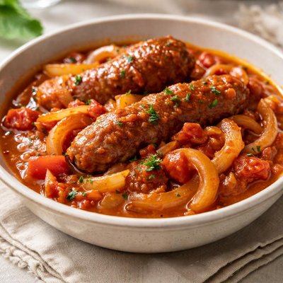 Sausage and onion stew