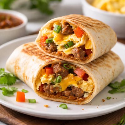 Sausage breakfast burrito