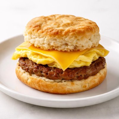 Sausage egg and american cheese biscuit