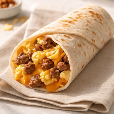 Sausage egg and cheese burtrio