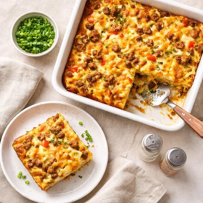 Sausage egg and cheese cassorol