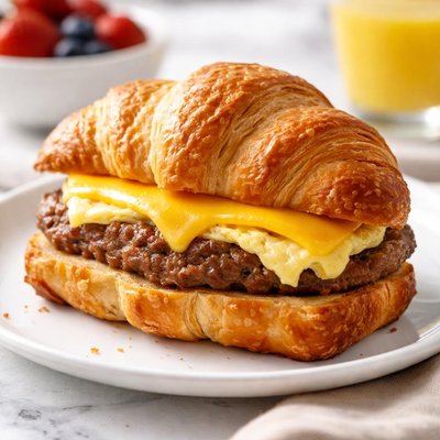 Sausage egg and cheese croissant