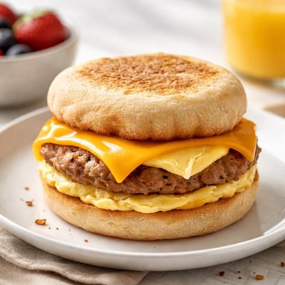 Sausage egg and cheese muffin
