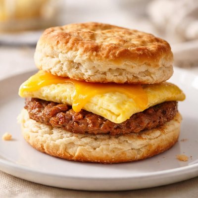 Sausage egg biscuit
