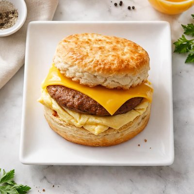 Sausage egg cheese biscuit