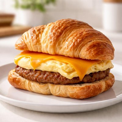Sausage egg cheese croisant