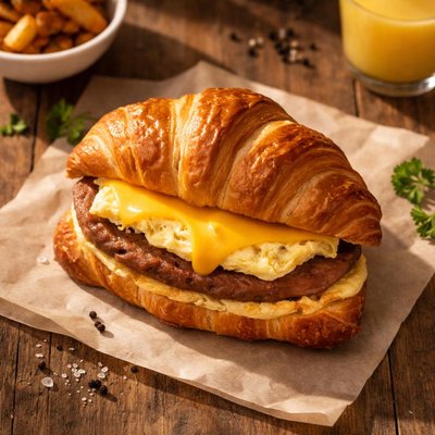 Sausage egg cheese croissant