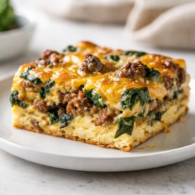 香肠蛋奶酪菠菜烩菜