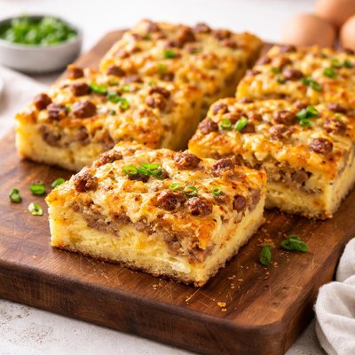 Sausage egg potato cheese casserole