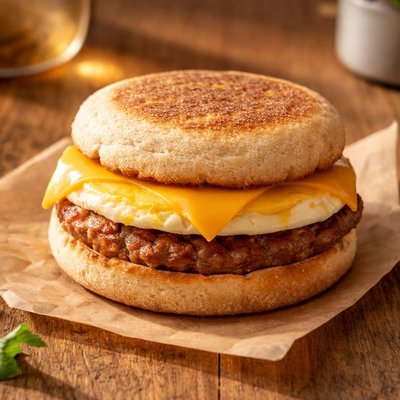 Sausage egge cheese english muffin