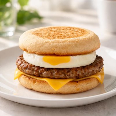 Sausage mcmuffin with egg
