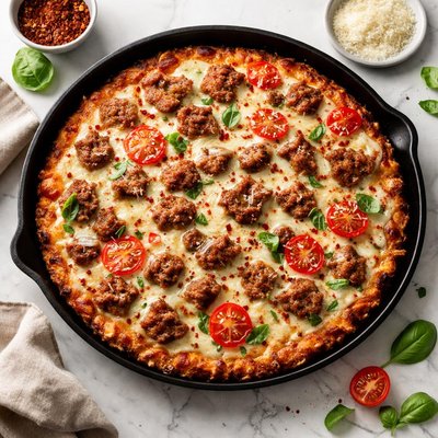 Sausage pizza no crust