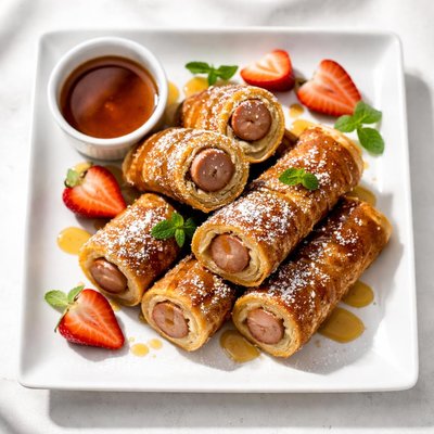 Sausage rolled in french toast