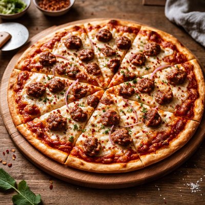 Sausage thin crust pizza