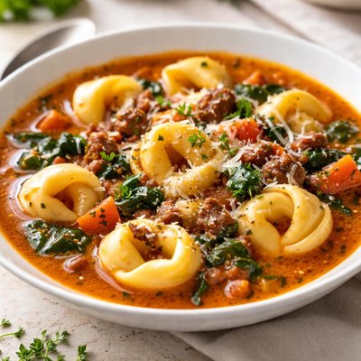 Sausage tortellini soup