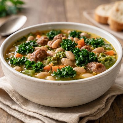 Sausage white bean and kale soup