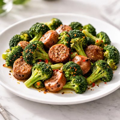 Sausage with broccoli