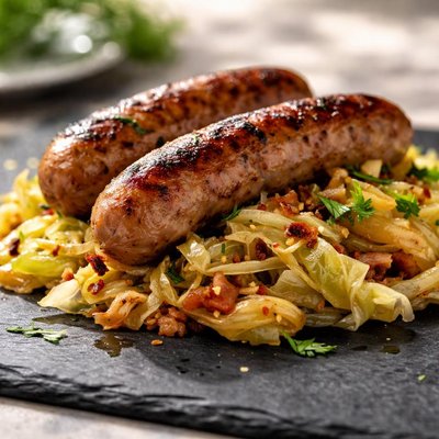 Sausage with cabbage