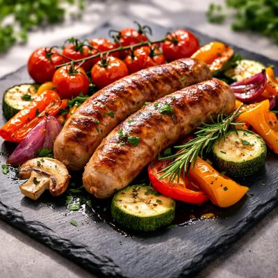 Sausage with vegetables