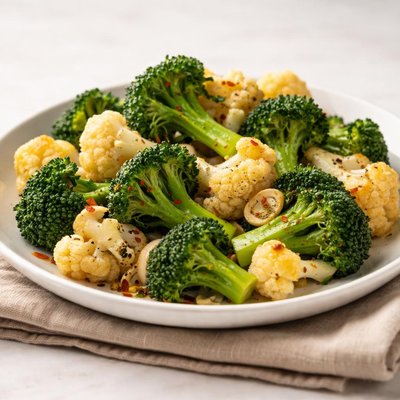 Sauteed broccoli and cauliflower