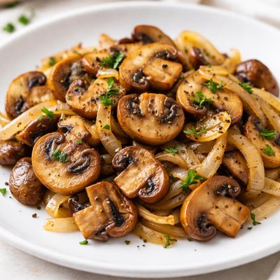 Sauteed mushrooms and onions