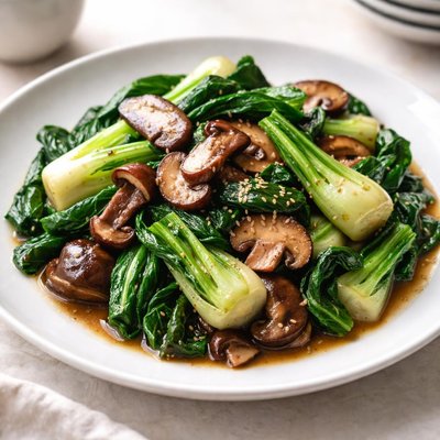 Sauteed pakchoy and mushrooms