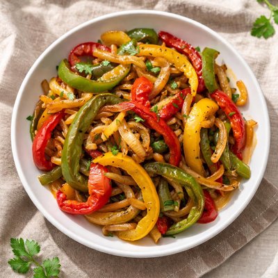 Sauteed peppers onion