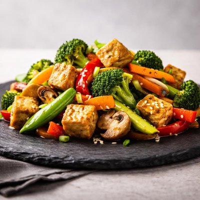 Sauteed vegetable with tofu