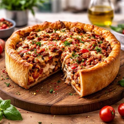 Savory pizza pie