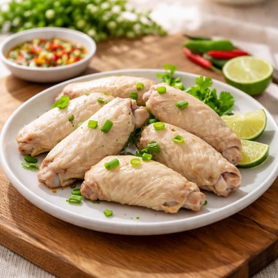 Sayap ayam rebus tanpa kulit