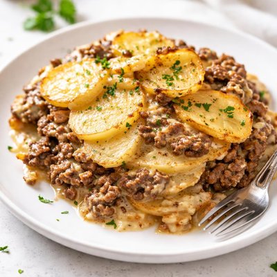 Scallop potatoes with beef