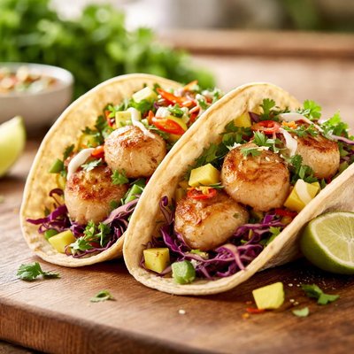 Scallop taco