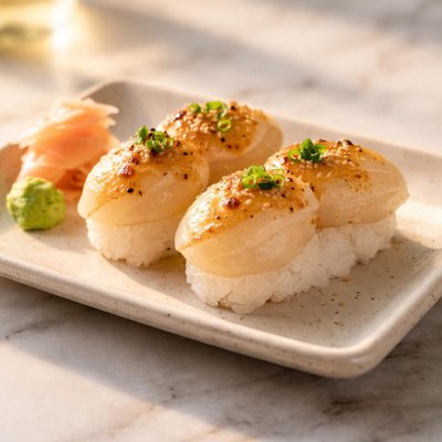 蛋黄酱扇贝握寿司