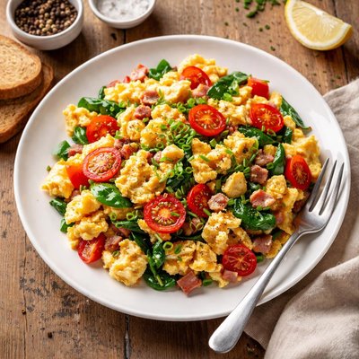 野菜とおいしいスクランブルエッグ