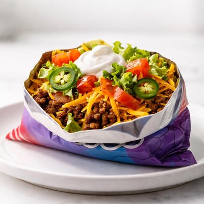 教校行走塔可饼配烤托斯蒂托的单人份装袋和奶酪