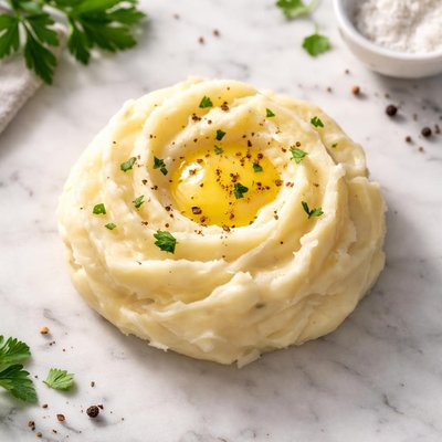 Scoop of mashed potatoes