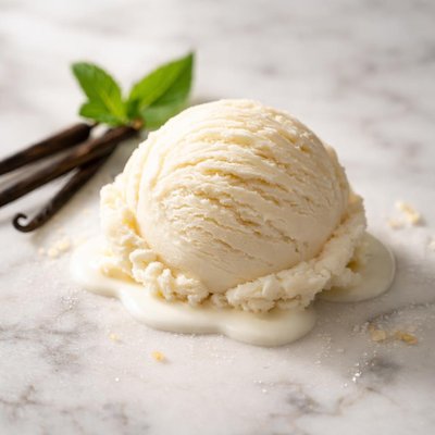 Scoop of vanilla ice cream
