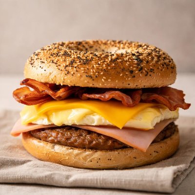 Scooters everything bagel sandwich