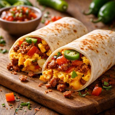 Scooters spicy sausage burrito