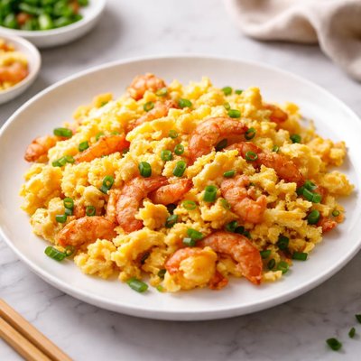 Scrabbled egg with dried shrimp