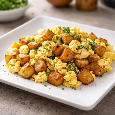 Huevos revueltos con papas