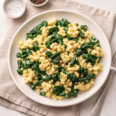 Scramble with spinach