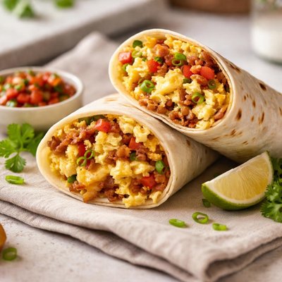 Scrambled egg burrito