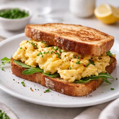 Scrambled egg sandwich