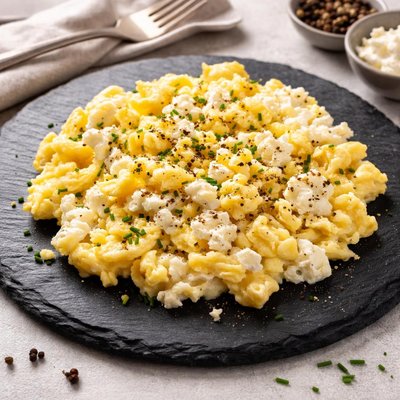 Scrambled egg with cottage cheese
